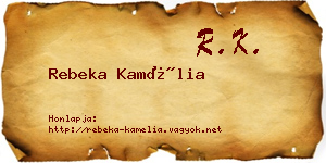 Rebeka Kamélia névjegykártya